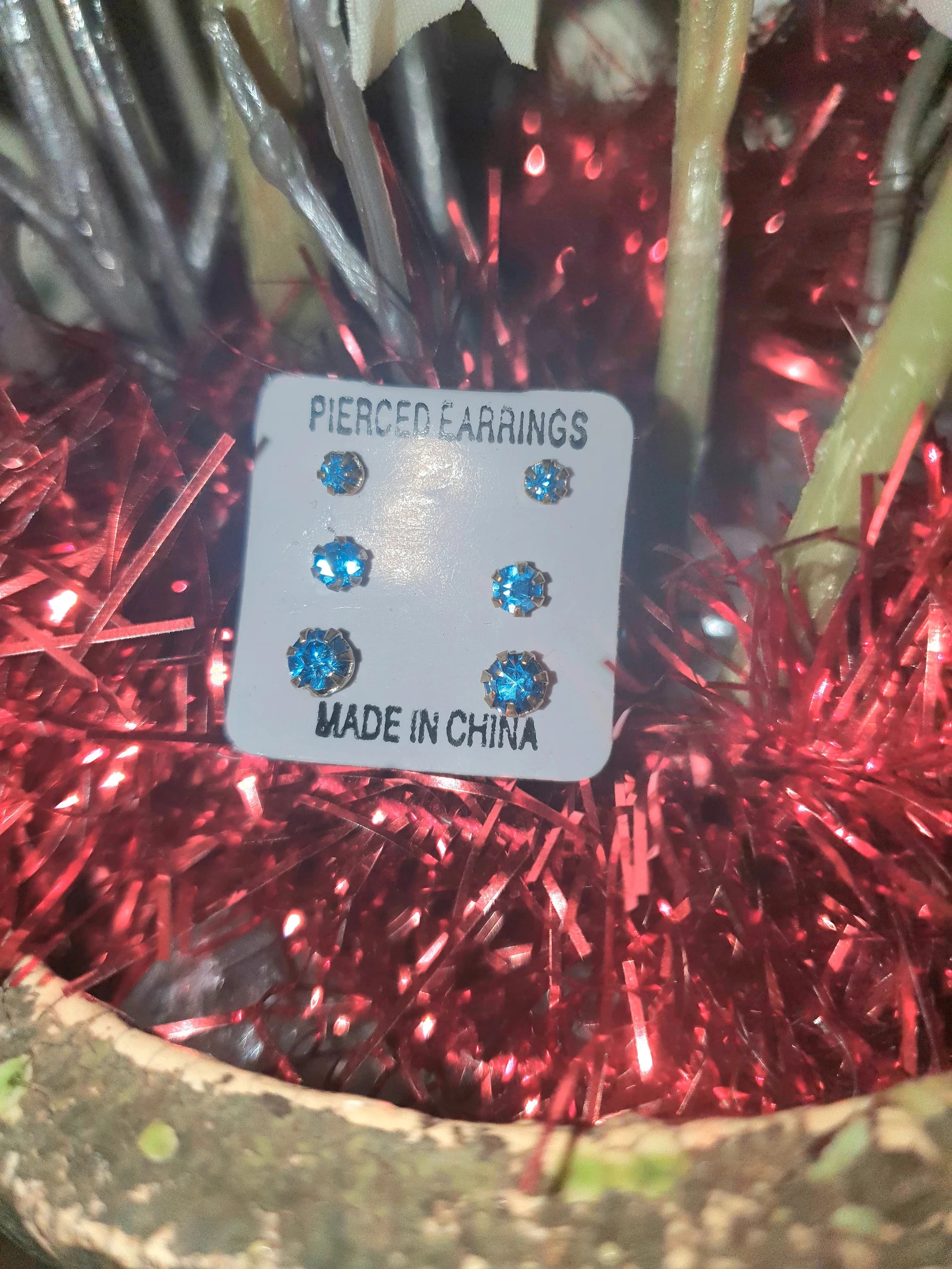 Lots de 3 Boucle d'oreille bleu clair